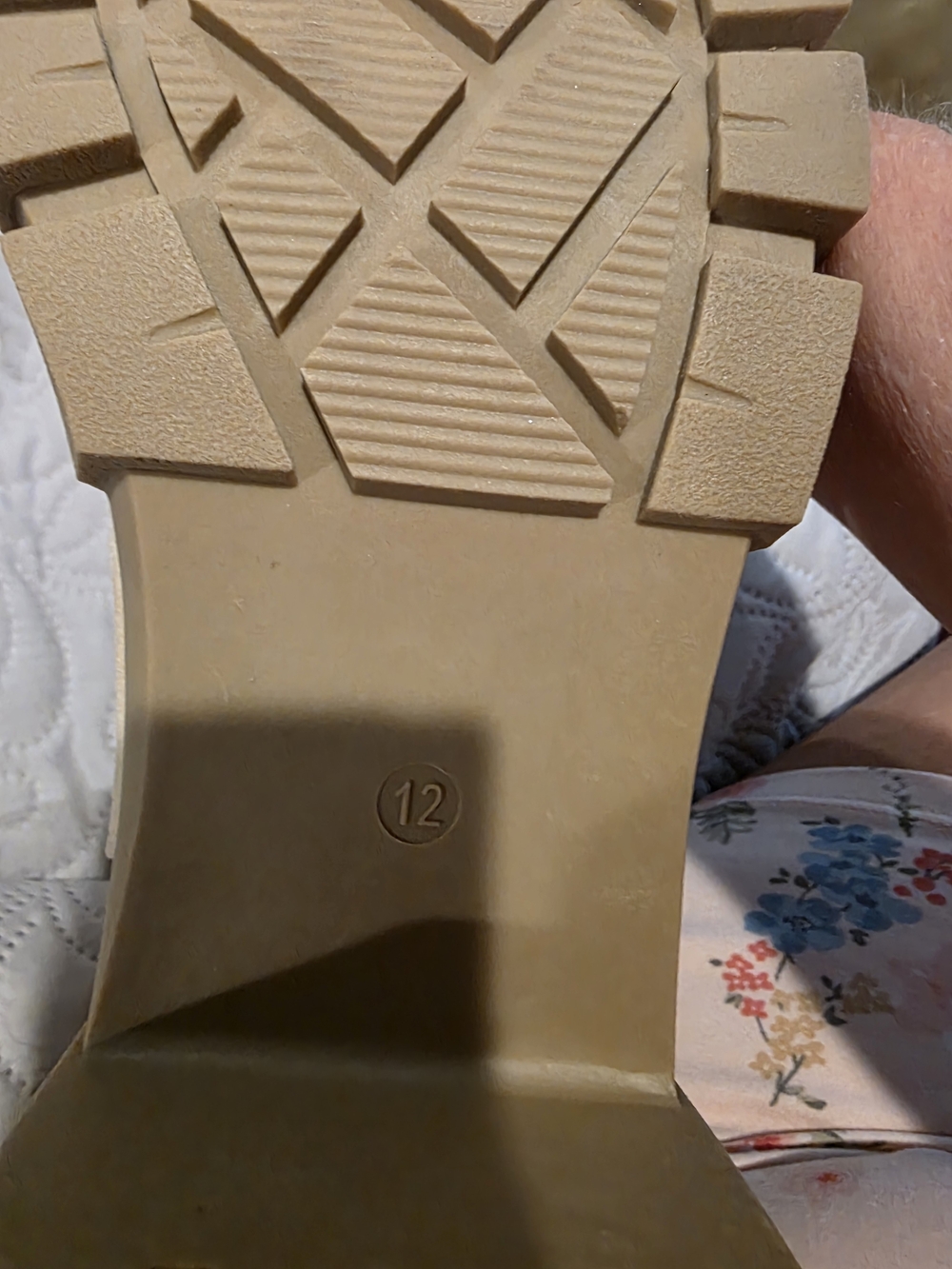 Size 12 IDIFU Beige Chunky Chelsea Ankle Boot - Picture 4 of 5